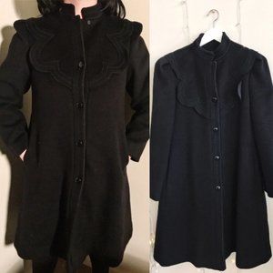 Vintage 80's Forstmann black wool pea coat